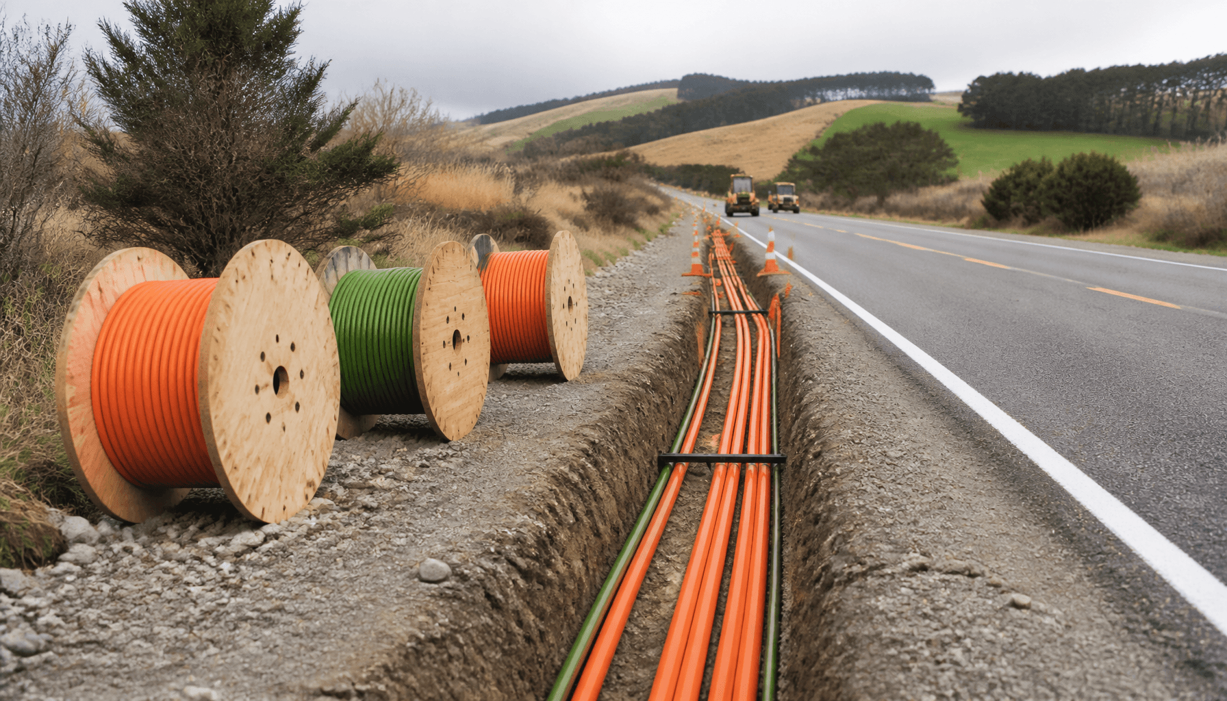 Fibre cable and highway ducting representing UFB capital recycling into new infrastructure