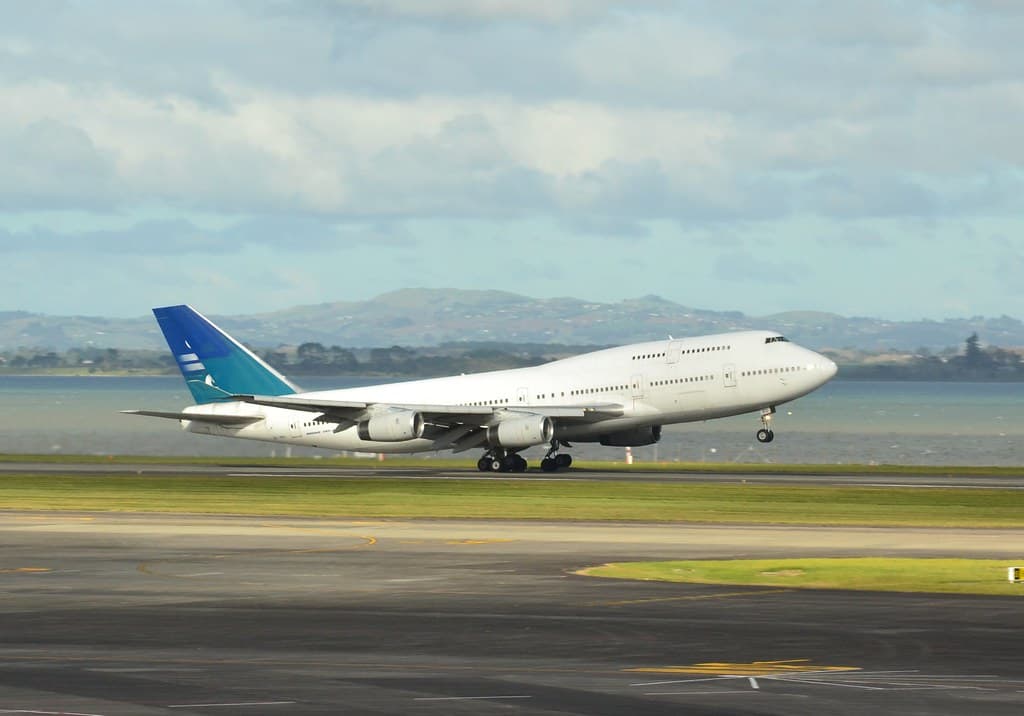 An Air New Zealand Boeing 747 aircraft on the tarmac